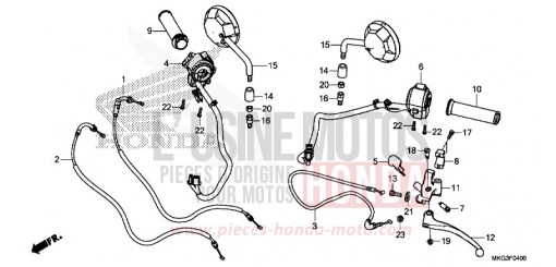 HANDLE LEVER/SWITCH/CABLE/MIRROR CMX500AK de 2019